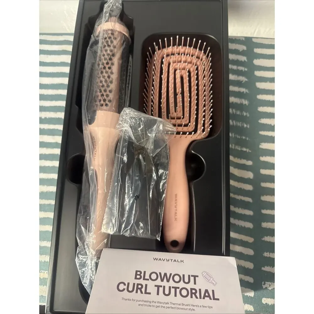 WavyTalk Blowout Boost Ionic Thermal Brush Ceramic Hot Brush Rose Gold Open box